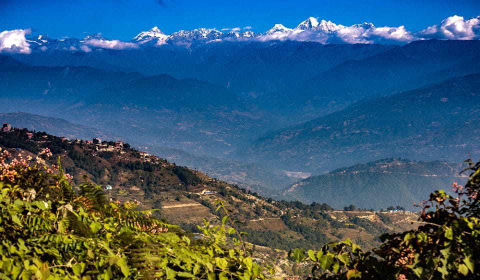 Captivating Mountain View From Nagarkot Hill Town