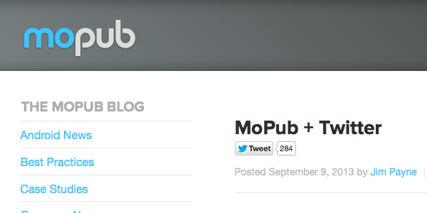 Upon purchasing MoPub by Twitter