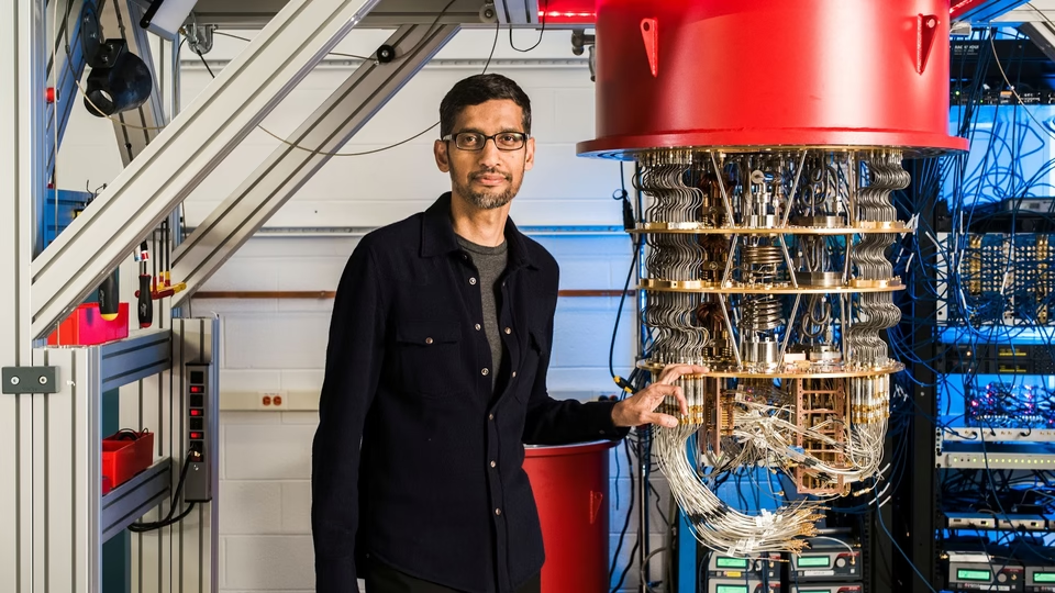 Google’s CEO Sundar Pichai with Quantum Computer