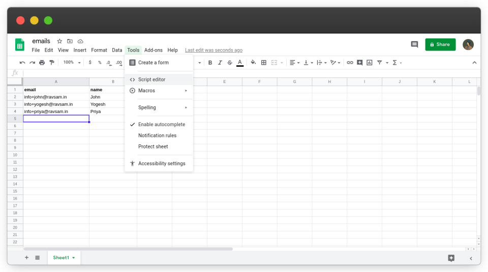 Connect Google Sheet to Google Apps Script project
