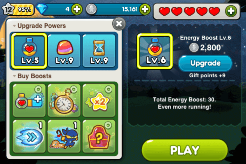 line cookie run upgrade power