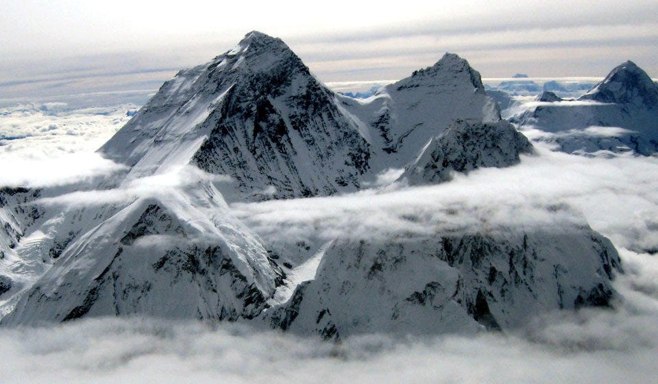 Aerial view of Mount Everest