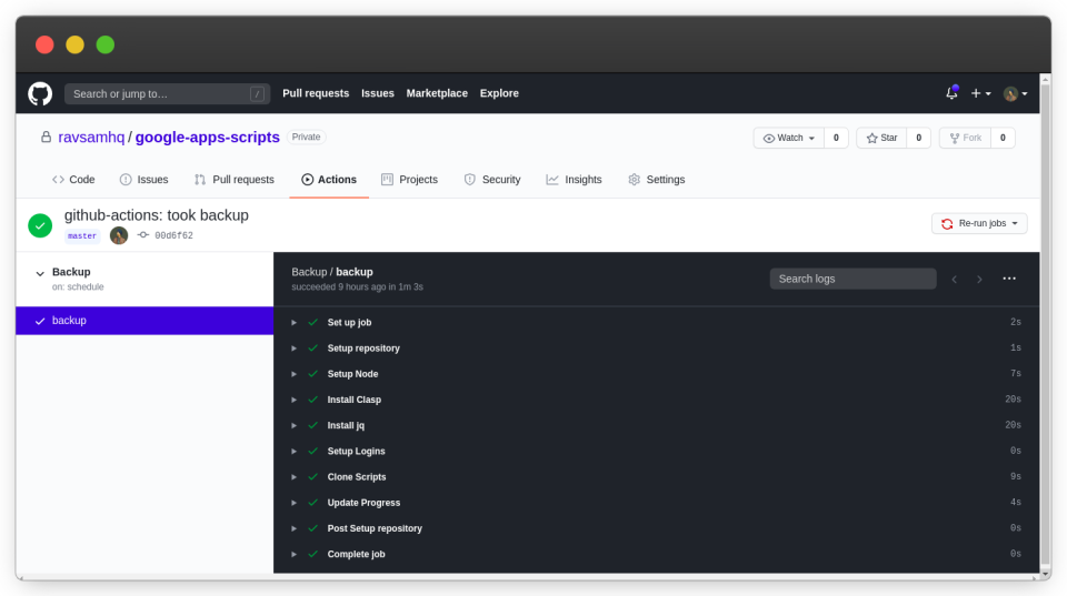 Scheduled Actions workflow completed successfully