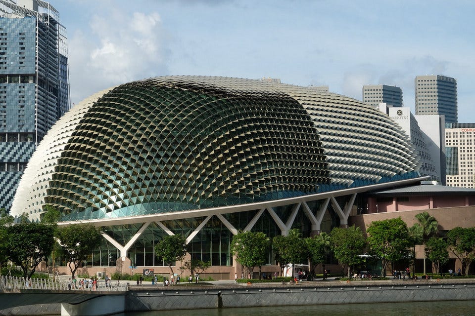 Durian-inspired exterior of the Esplanade Theatre