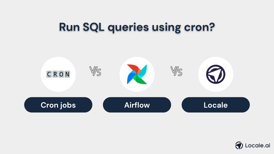 Illustration comparing Cron Jobs, Airflow and Locale