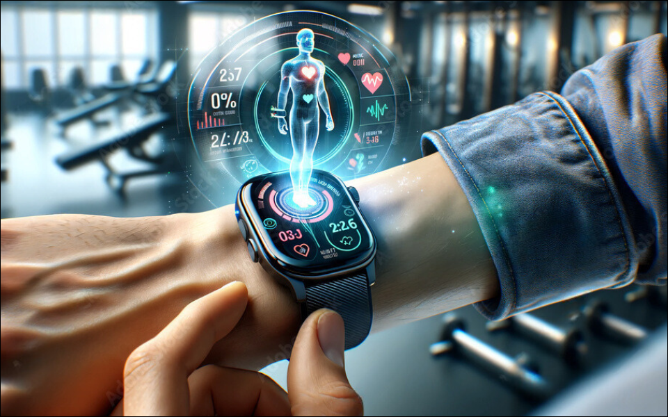 Smartwatch with Holographic Health care Interface in Gym