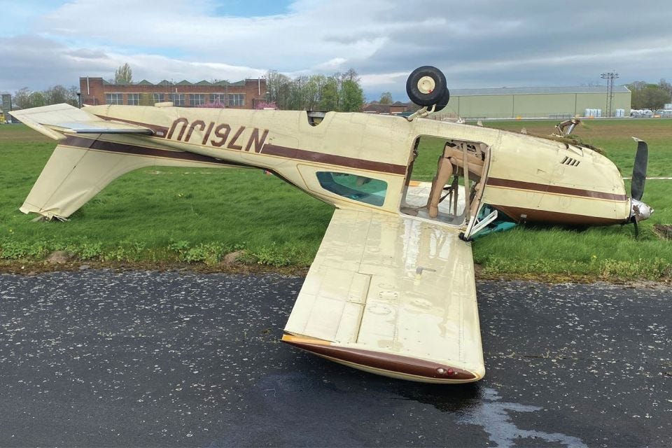 Full Trim down on take-off; 1 dead.