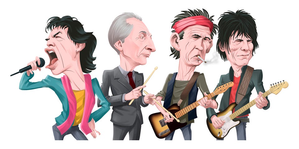 Caricature of the Rolling Stones