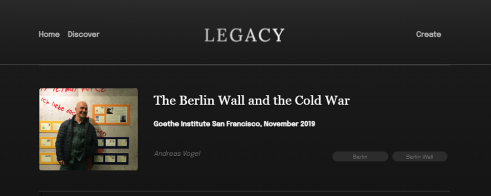 Exhibition “The Berlin Wall and the Cold War” on LEGACY