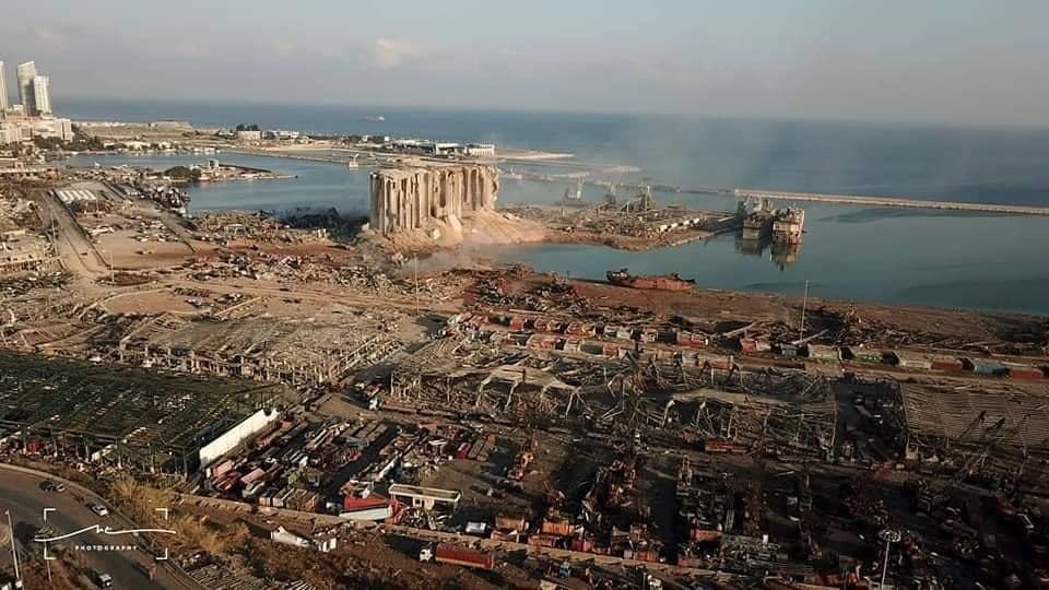 A photo that shows the aftermath of the Beirut explosion in Lebanon