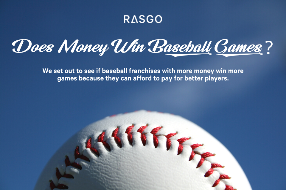 Do baseball teams with more money win more, Rasgo analysis.