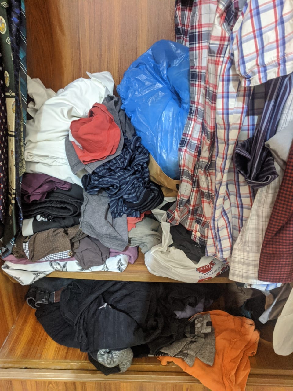 Before: Disorganized Closet