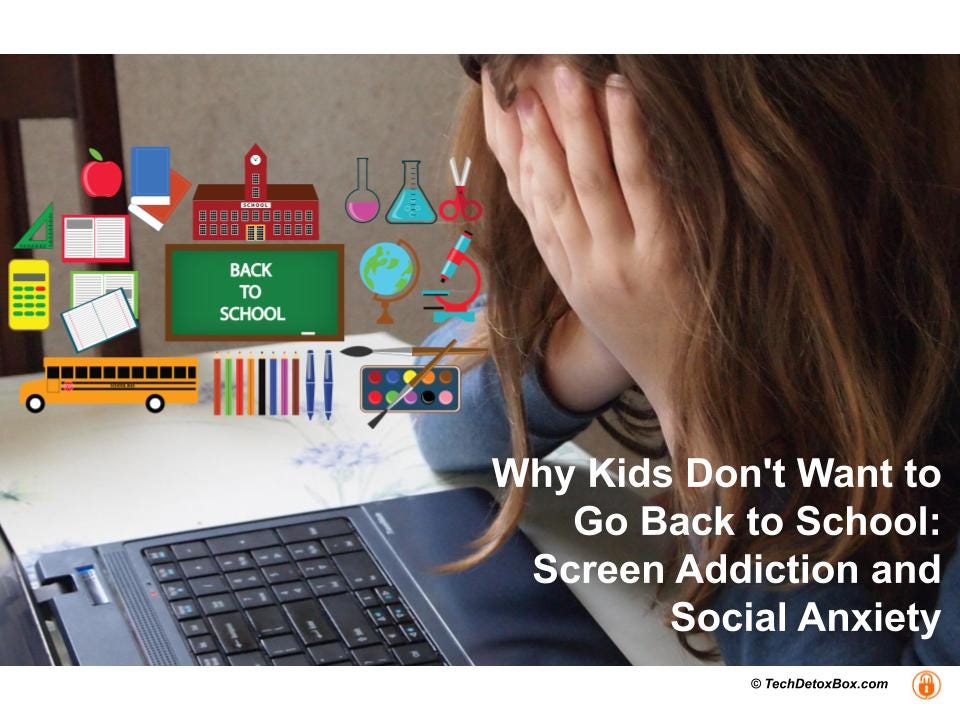 Why kids don’t want to go back to school screen addiction and social anxiety techdetoxbox.com