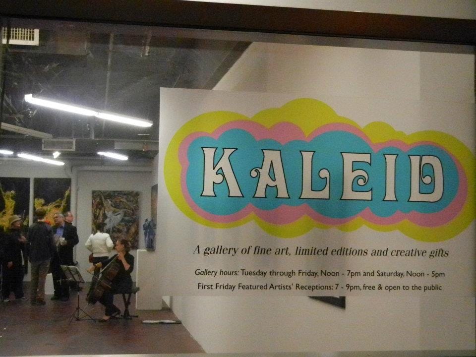 Cellista performing at Kaleid Gallery in San Jose in 2010.