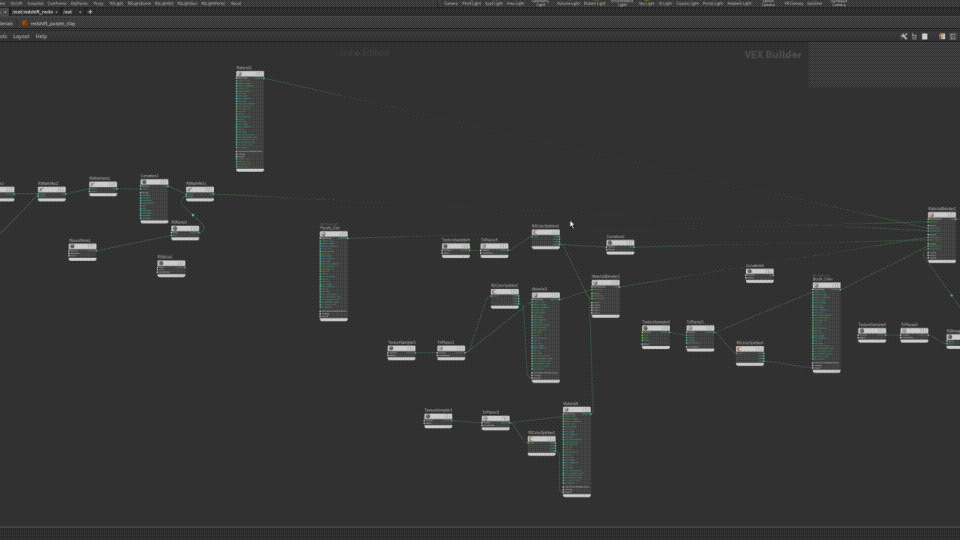 Zooming around nodes in Houdini.