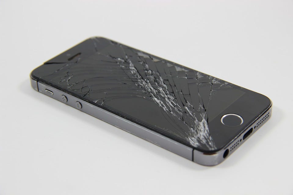 Cracked screen iPhone