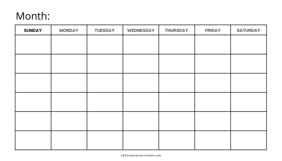 Printable Blank Monthly Calendar Template. Add Social Media Posting Plan in the calendar template.