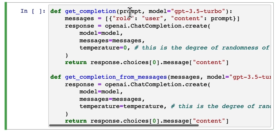 Code to access ChatGPT through OpenAI API