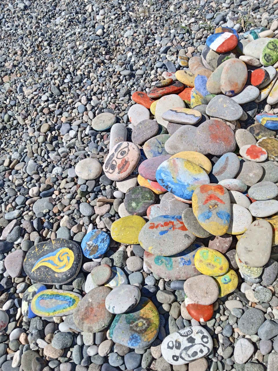 This is a special art in Georgia — painting on pebbles and beach stones.
