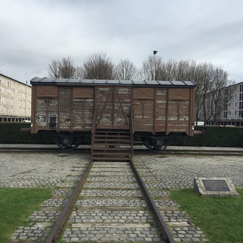 The cattle car at the Drancy Memorial, inaugurated in 1998, commemorates the Jewish victims of deportation. Courtney Traub/fr