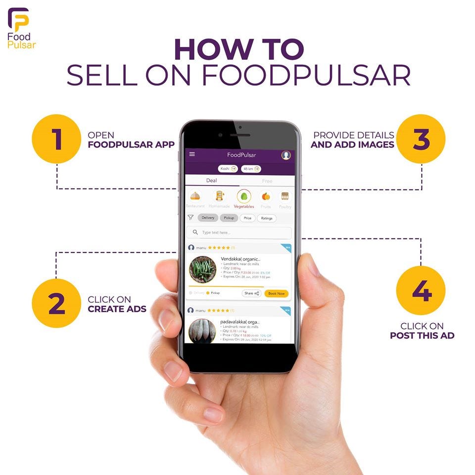 how to sell on foodpulsar app
