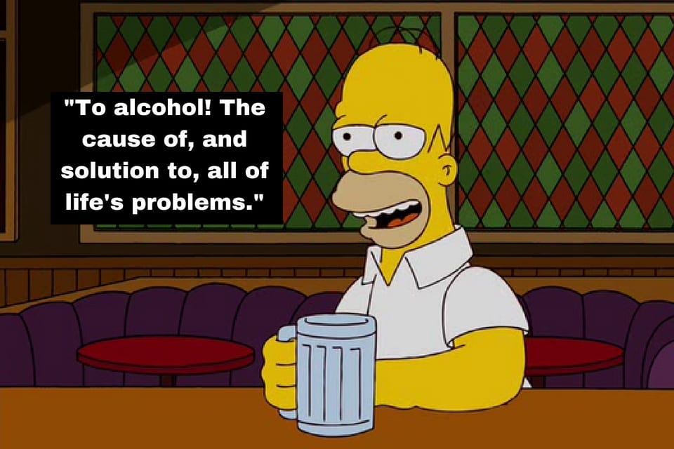 Homer Simpson holding a beer