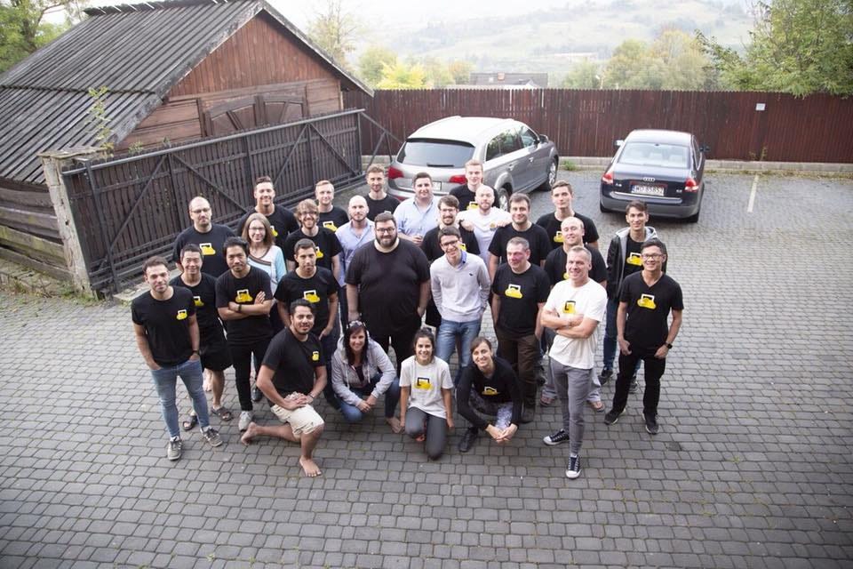 Photo showing some of the ScreenCloud team in Poland in 2018