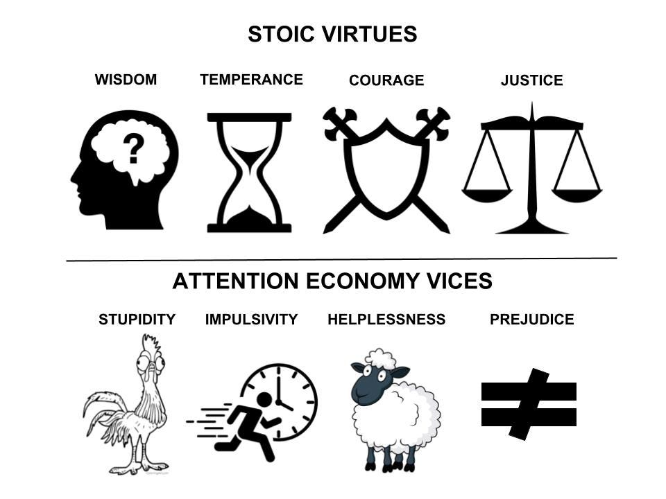 stoic virtues for digital resilience against the vices of the attention economy image from techdetoxbox.com