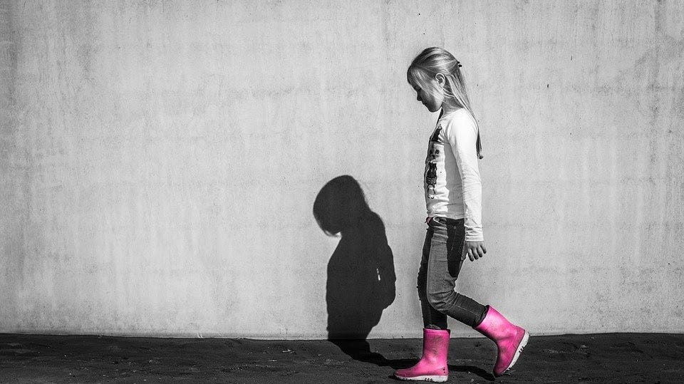 young girl walking