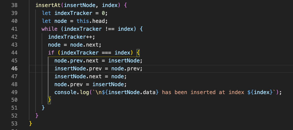 InsertAt method code