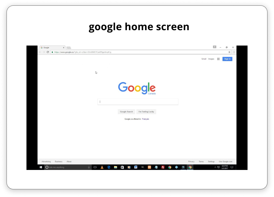 google’s home screen screenshot