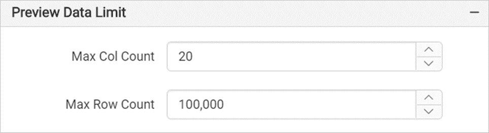 Tablix Preview Configuration Options.