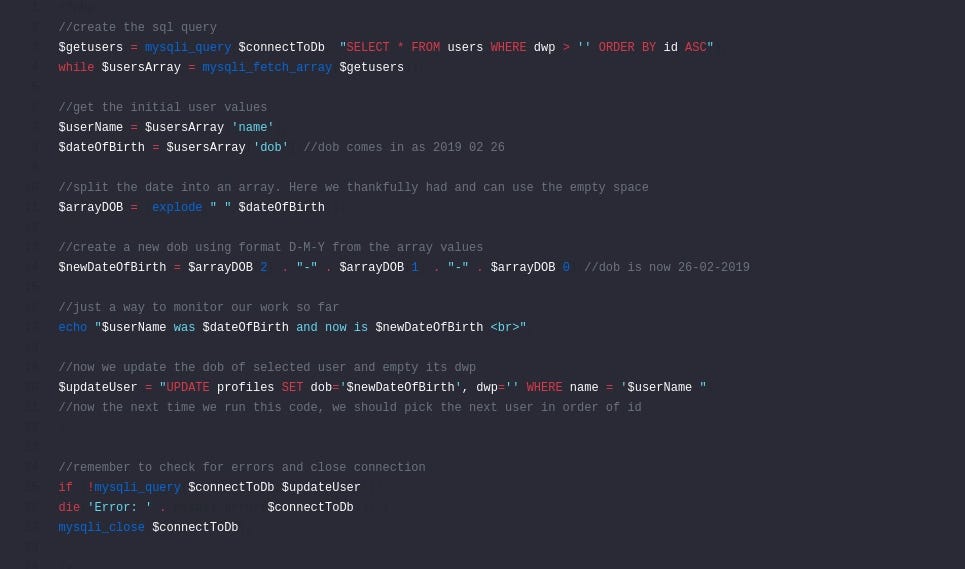 update query loop in a select query