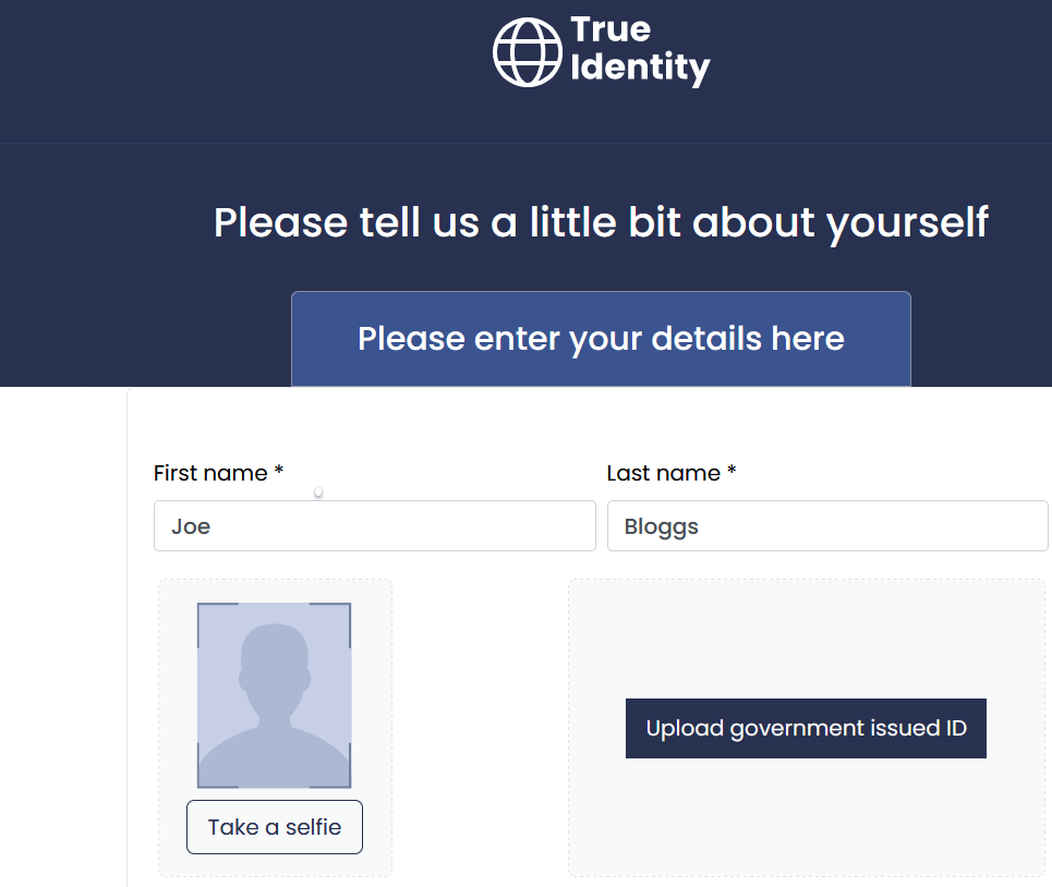 Image showing TrueIdentity register page