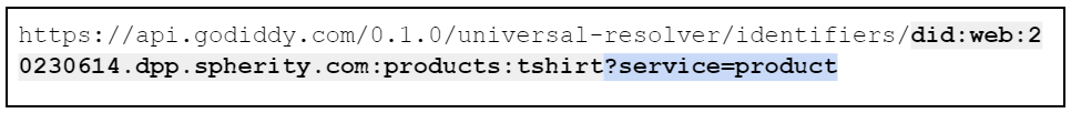 https://api.godiddy.com/0.1.0/universal-resolver/identifiers/did:web:20230614.dpp.spherity.com:products:tshirt?service=product