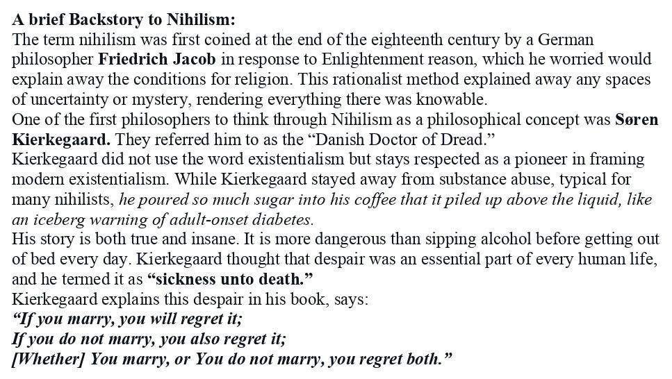 A brief backstory to Nihilism
