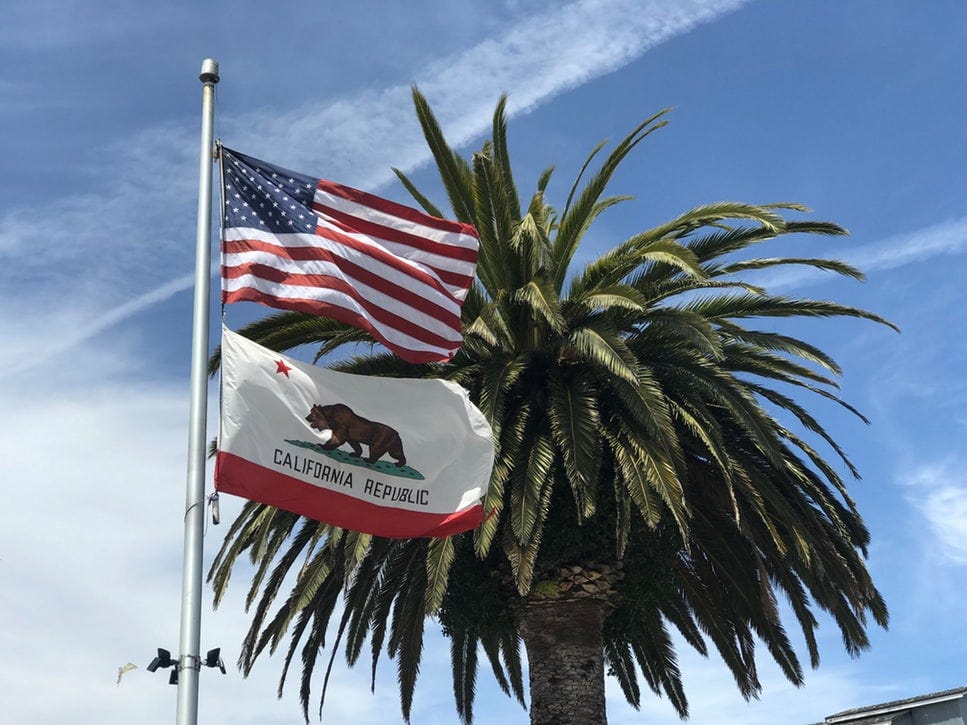 California and United States flag