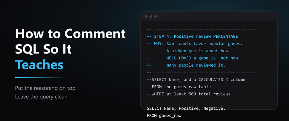 How to Comment SQL So It Teaches