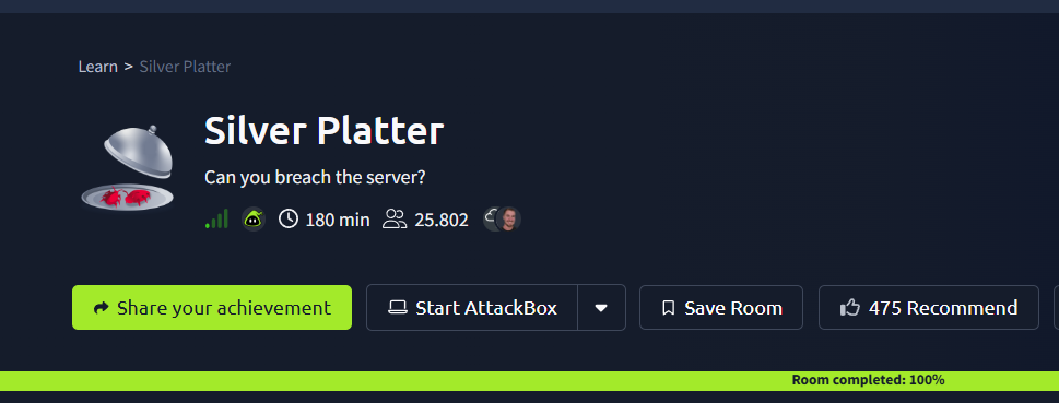 Silver Platter(THM) Tryhackme Walthrough