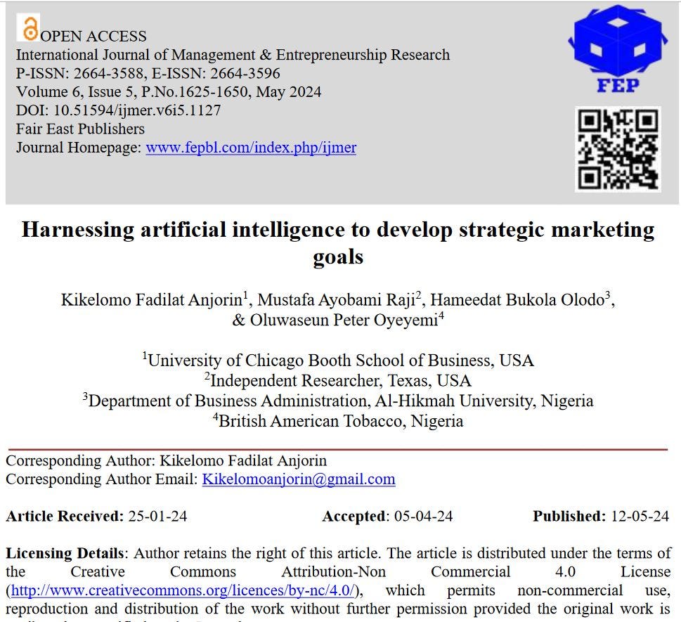 Research Article Overview: Harnessing artificial intelligence to develop strategic marketing goals