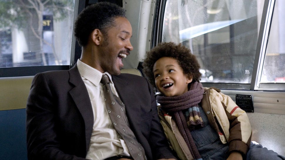 Chris Gardner and Christopher in Pursuit of Happyness