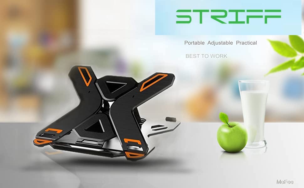STRIFF Adjustable Laptop Stand Patented Riser Ventilated Portable Foldable Compatible with MacBook