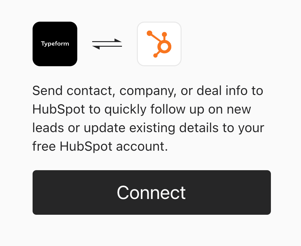 Connect your Typeform account with HubSpot