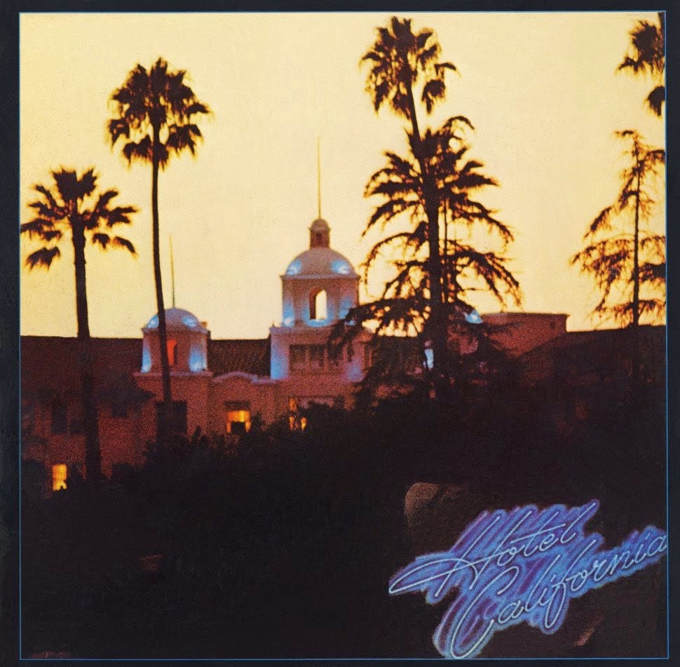 The iconic front cover of the Eagles album Hotel California