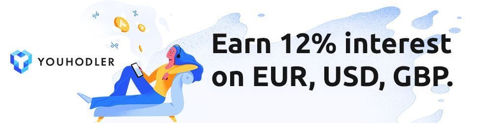 Earn crypto with 12.3% APR + compounding interest on YouHodler