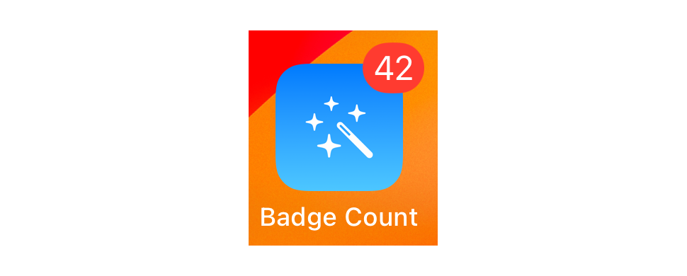 An app icon with a badge displaying the number that we assigned to the badge in this tutorial