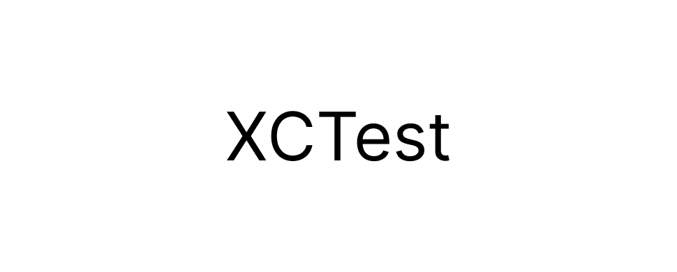 The text of XCTest on a background absent of color