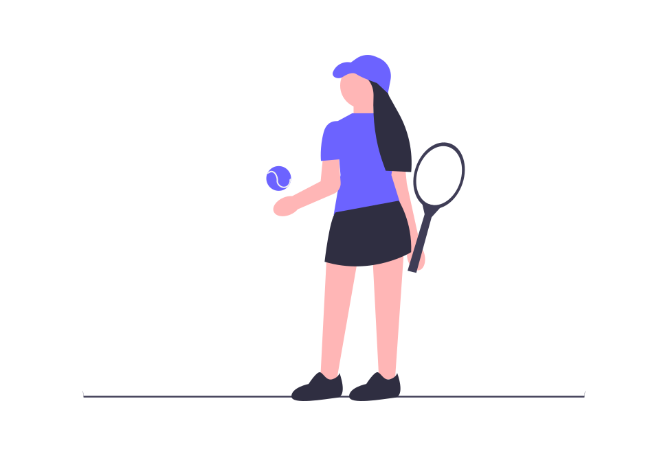 A Girl Playing Tennis Illustration (Source — unDraw)