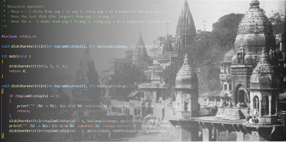 Hanoi Kuleleri ve C Programlama Dilinde Çözümü — Kapak Resmi