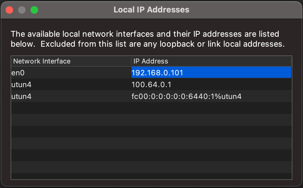 Local IP Address